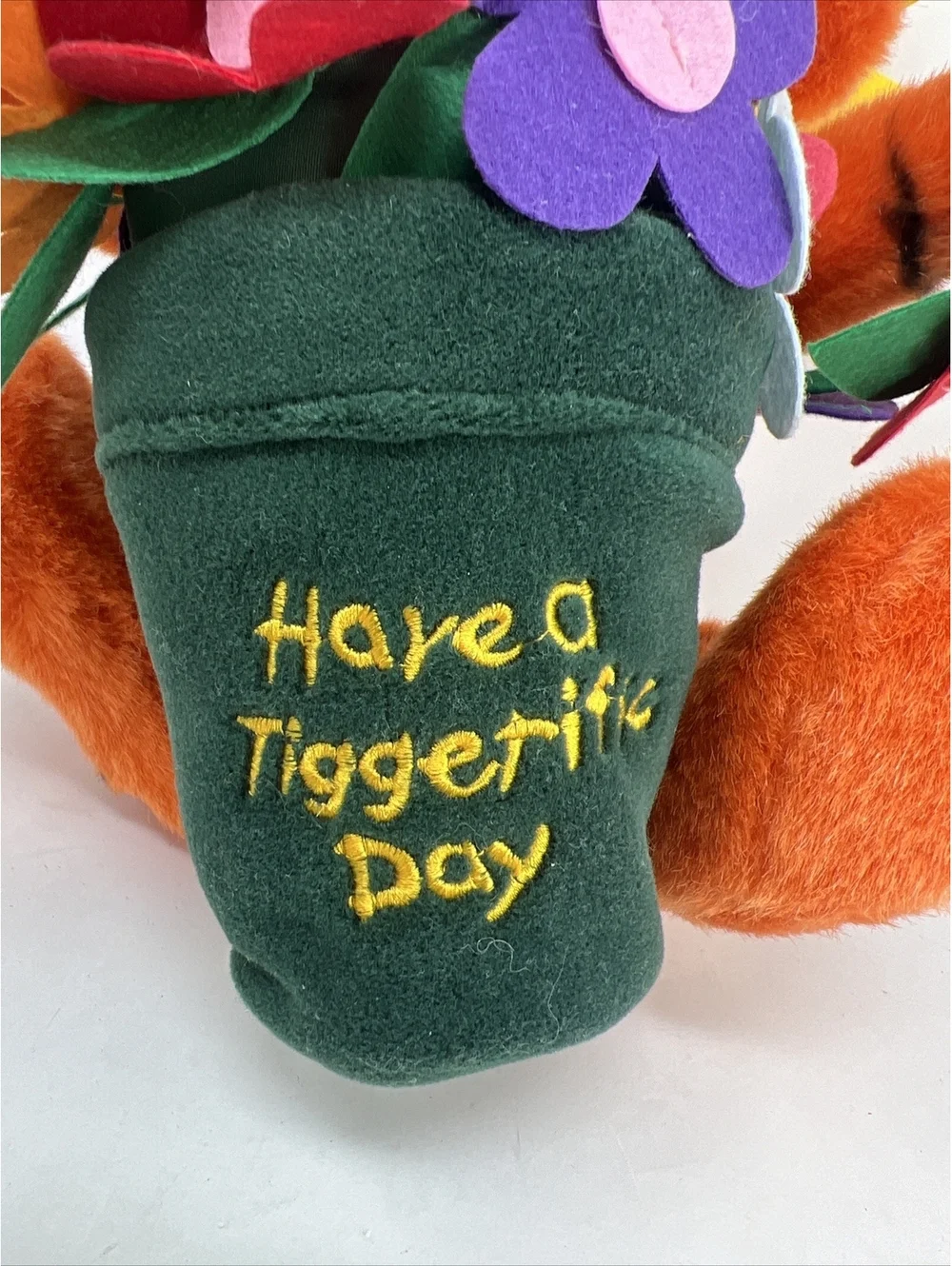 VTG Disney Winnie the Pooh Have A Tiggerific Day TIGGER flower pot PLUSH 12